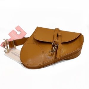 NWT Juicy Couture Cognac Belted Saddle Bag/Fanny Pack, Sz Med/Lg